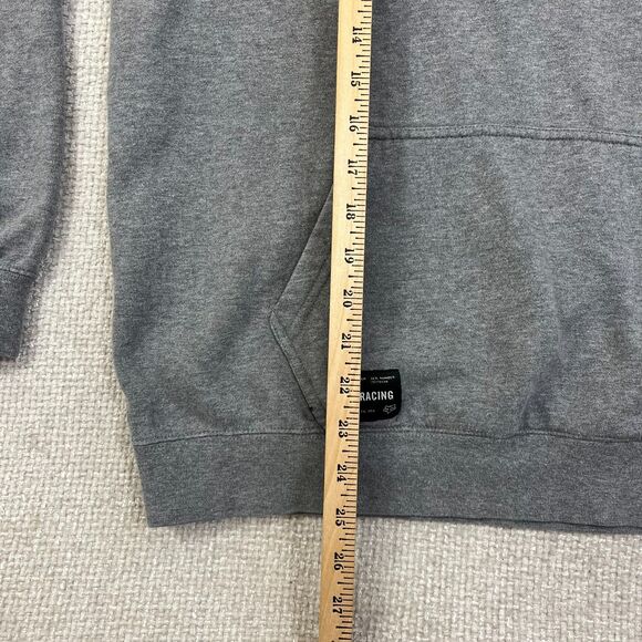 Fox Racing Hoodie Sweatshirt Pullover Motocross Men's Medium Gray Spell Out Y2K - Picture 8 of 10
